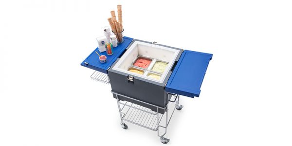 IFI Gelato CoolBox pans open met kar - schuin