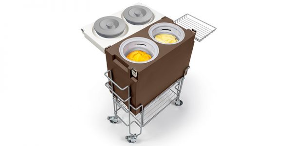 IFI Gelato CoolBox tubs open met kar - schuin